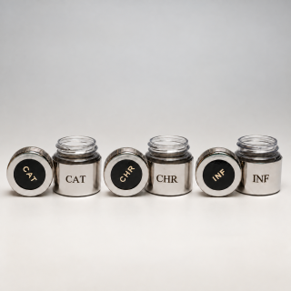 Set 3 ampoules Huile Sainte argenté