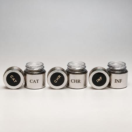Set 3 ampoules Huile Sainte argenté
