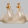 paires burettes en verre bouchon or